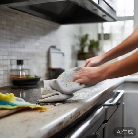 油烟机大扫除,先擦油渍。