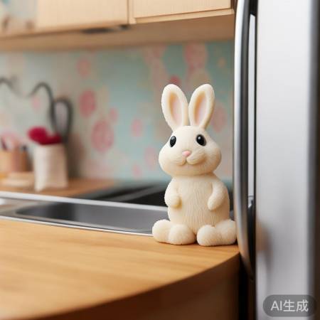 厨房新宠，兔子粘土冰箱贴