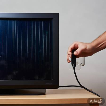 电视竖线故障,检查电源插头