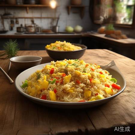 “鸡蛋剩饭酱油炒饭,健康美味无