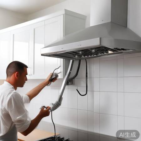 安装油烟机，电源线勿外露