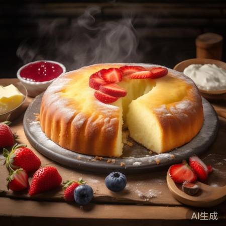 蛋糕出炉，稍凉更美味。