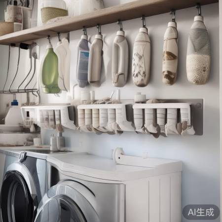 洗衣机挂钩巧用,保持台面整洁