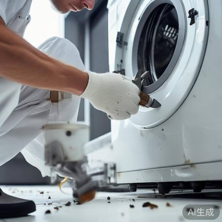 洗衣机底清理堵塞