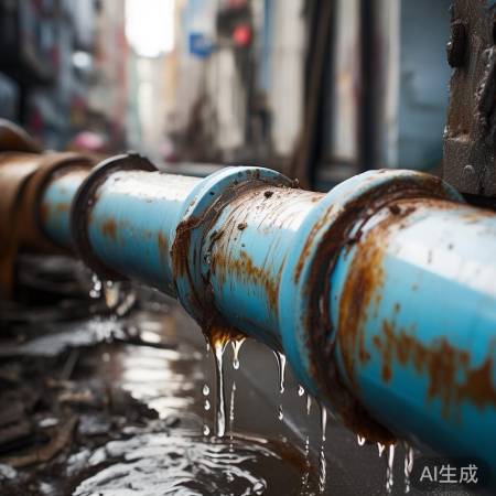 管道老化,水自然跑出