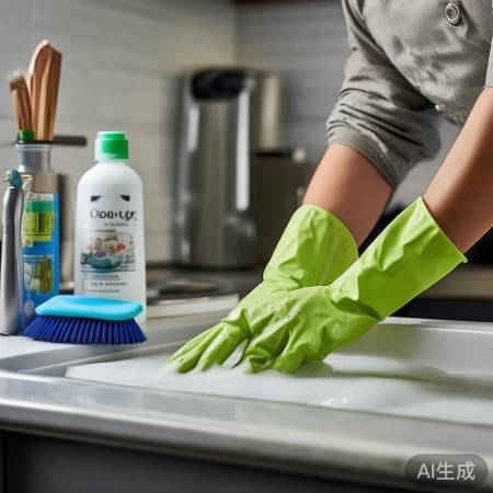 清洁工具：刷子、抹布、清洁剂