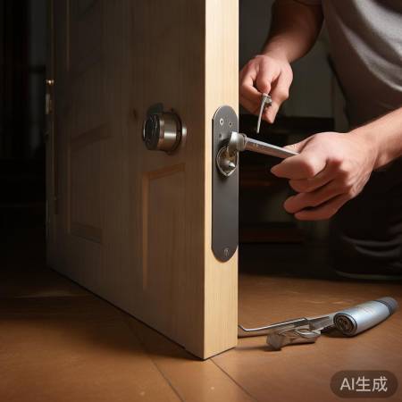 安装指纹锁，工具准备齐全