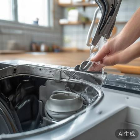 检查洗衣机进水阀,手动关闭测试