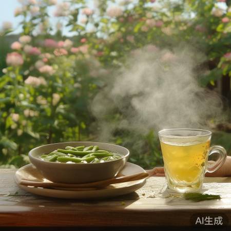 夏日补水,绿豆菊花茶