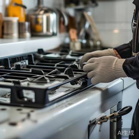 燃气灶铰链检查与更换