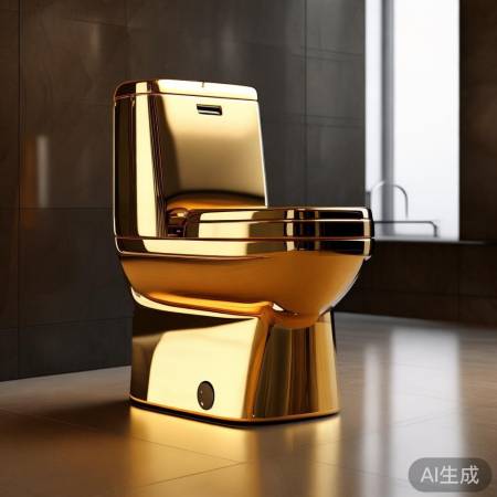 金色智能马桶,亮瞎眼!