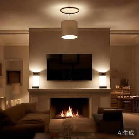 筒灯对称，空间明亮宽敞