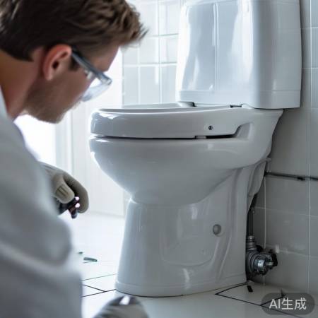 固定马桶，拧紧螺丝。